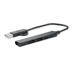 CORRIENTE - Concentrador USB de 4 puertos de 19 cm