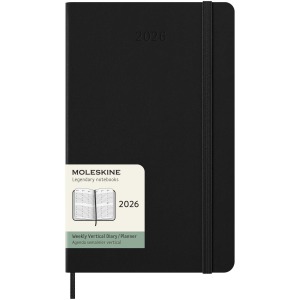 Agenda L vertical 12 mois Moleskine personalizable à couverture rigide