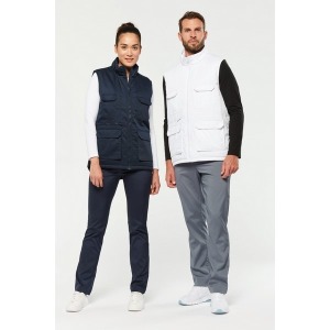 Chaleco multibolsillos unisex de polialgodón acolchado
