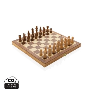 Jeu d'échecs personalizable pliable en bois FSC®