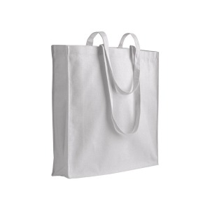 Shopper avec soufflet en canvas 280 gr/m2, anses longues
