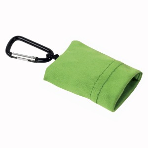 Porte-clés à mousqueton avec chiffon en microfibre pour nettoyage de lunettes 15x15cm