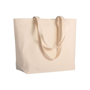 Shopper avec soufflet à la base en coton 280g/m², anses longues