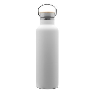 Botella de doble pared con tapón de bambú 750 ml