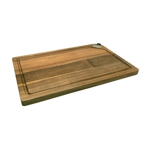 Tabla de cortar de madera de acacia con afilador