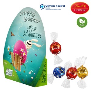 Caja con contorno integrado "uf" con Lindor de Lindt