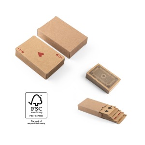 FISCHER. Juego de 54 cartas clásicas en papel kraft