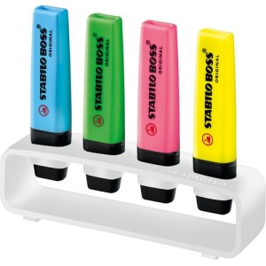 STABILO de promoción BOSS ORIGINAL Juego de 4 rotuladores fluorescentes de sobremesa