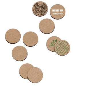 Ficha de madera de 1 euro