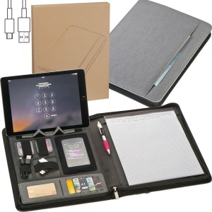 Carpeta de conferencias con cargador