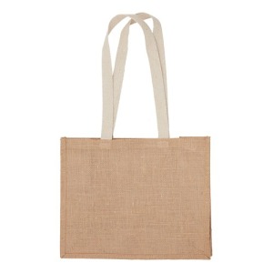 Bolsa de yute con asas planas de algodón