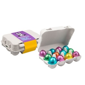Caja de 12 huevos de Pascua de chocolate