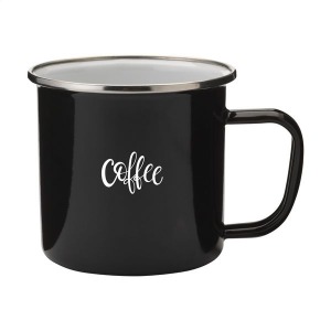 Taza retro de esmalte plateado