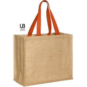 Bolsa de la compra de yute con asas de color paros