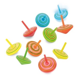 SET 10 TOUPIES de promoción EN BOIS NATUREL ?GIRO?