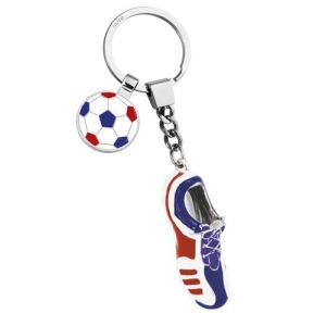 Porte-clés de promoción football bleu blanc rouge