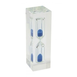 Sablier personalizable plexi sable bleu - H 8cm