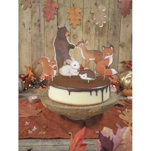 SET DE 6 DECORACIONES PARA TARTA WOODLAND