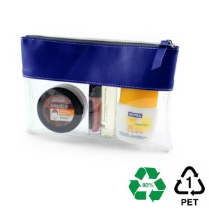 Estuche transparente con cremallera 225 x 160 x 20 mm en rPET