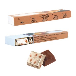 Chocolate caliente de 3 piezas en caja impresa