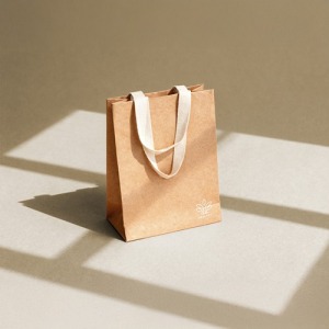 Sac de promoción kraft avec anse coton 18x10x24.5cm