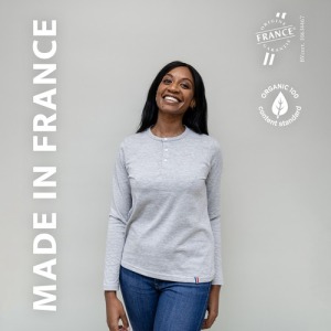 Henley de manga larga para mujer