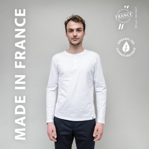 Henley de manga larga para hombre