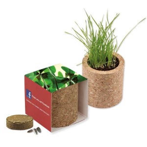 Pot rond en liège - Bulbes de trèfle à 4 feuilles personalizable