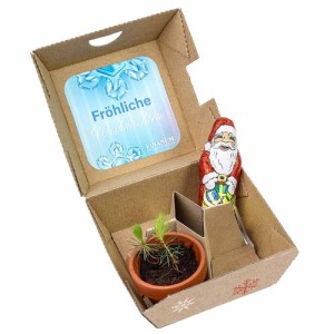 Caja regalo de Navidad - Ollas de barro y chocolate de Papá Noel