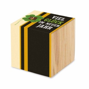 Mini maceta de madera - Diseño estándar - Trébol de 4 hojas