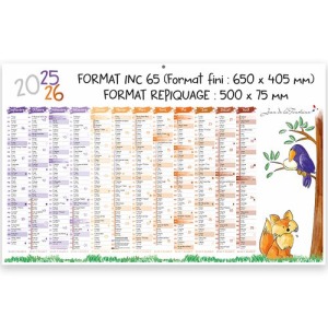 2026 calendario borrable banco | Jean de la Fontaine