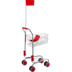 Chariot de courses personalizable argent, 37x32x98.5cm
