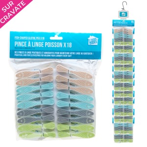 pince à linge de promoción poisson x18