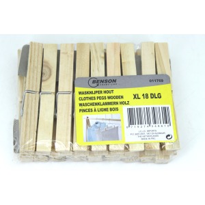 Pinces à linge de promoción en bois XL 18 pièces