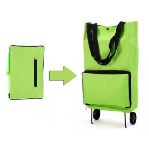 Sac shopping pliable à roulettes