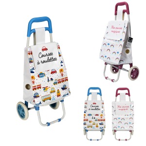 chariot personalizable shopping pvc enfant, 2-fois assorti