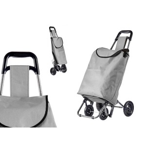 chariot de promoción à provisions gris clair