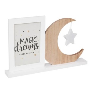cadre photo personalizable mdf lune 10x15, blanc