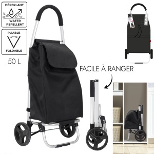 chariot personalizable shopping pliable alu gain de place 39l