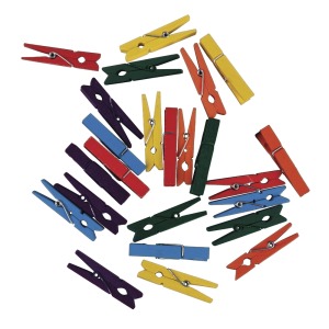 Bois pince à linge, FSC 100%, coloré, 24 pièces