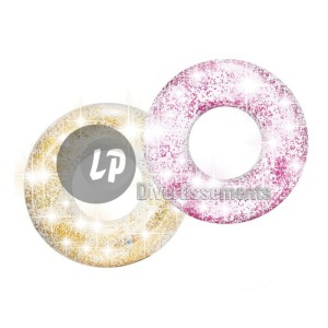 bouée gonflable personalizable translucide avec paillettes MIX 11