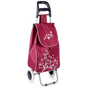 Chariot de courses personalizable avec sac, bordeaux, 30 l