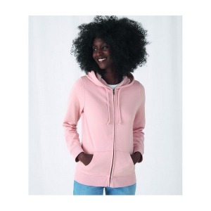 B&C Organic Zipped Hood /Mujeres - Sudadera con cremallera orgánica para mujeres - Blanco