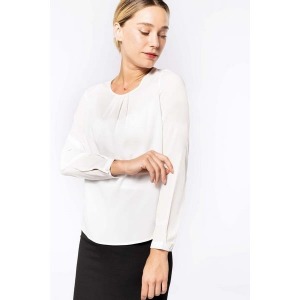 Blusa de crepé de manga larga para mujer - kariban
