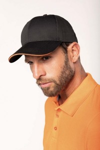 Gorra sándwich Oeko-Tex de 6 paneles en contraste