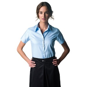 Camisa sin plancha de manga corta para mujer Russell Collection