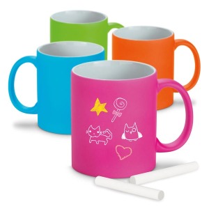 Taza de cerámica de neón mate de 30 cl.