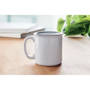 Taza de cerámica esmaltada vintage con impresión fotográfica por sublimación