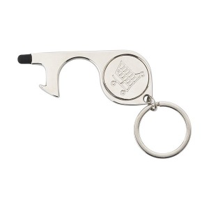 Abrepuertas metálico con ficha