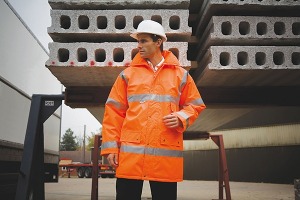 Parka personalizable 3/4 de seguridad de alta visibilidad Resultado